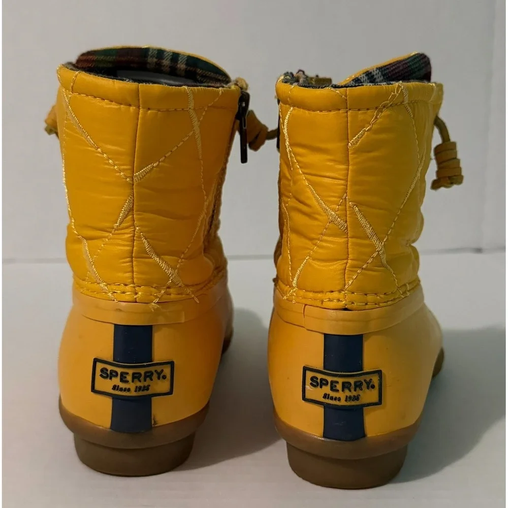 Sperry Saltwater Yellow Quilted Waterproof Duck Boots‎ STS85532 Womens 7